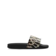 Platte Slide Sandalen Givenchy , Black , Dames