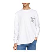 Logo Katoenen T-shirt - Wit Tommy Jeans , White , Heren