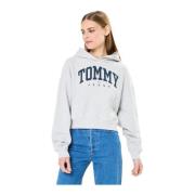 Varsity Logo Hoodie - Gedrukte Stijl Tommy Jeans , Gray , Dames