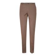 Bruine Slim Fit Stretch Katoenen Broek Incotex , Brown , Heren