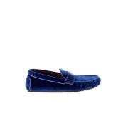 Velvet Loafers voor Heren Dolce & Gabbana , Blue , Heren