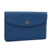 Pre-owned Leather clutches Louis Vuitton Vintage , Blue , Dames