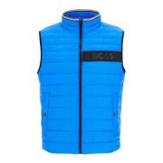 Gewatteerde hoge kraag rits gilet Boss , Blue , Heren