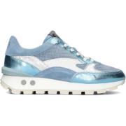 Blauwe Leren Lage Sneakers Floris van Bommel , Blue , Dames