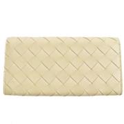 Pre-owned Leather wallets Bottega Veneta Vintage , Beige , Dames