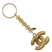 Pre-owned Metal key-holders Chanel Vintage , Yellow , Dames