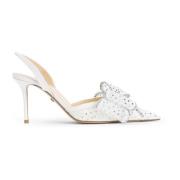 Witte Mesh Strass Cadeau Mach & Mach , White , Dames