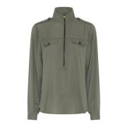 Utility-geïnspireerde blouse met ritssluiting Bruuns Bazaar , Green , ...