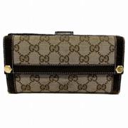 Pre-owned Canvas wallets Gucci Vintage , Brown , Dames