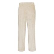 Cropped Velvet Corduroy Broek Momoni , Beige , Dames