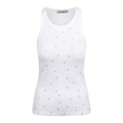 Tanktop met kristallen The Attico , White , Dames