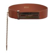 Bruin Leren Taille Riem met Gouden Gesp Essentiel Antwerp , Brown , Da...