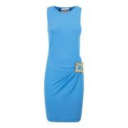 Elegante Jurk 302C voor Vrouwen Moschino , Blue , Dames