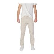 Beige Katoenmix Regular Fit Broek RefrigiWear , Beige , Heren