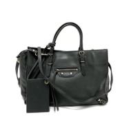 Pre-owned Leather balenciaga-bags Balenciaga Vintage , Gray , Dames