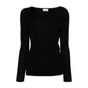 Zwart Gebreide Top P.a.r.o.s.h. , Black , Dames