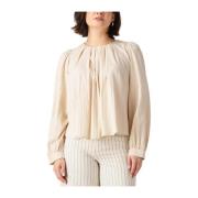 Elegante Viva Pleat Blouse Co'Couture , Beige , Dames