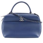 Pre-owned Leather handbags Chanel Vintage , Blue , Dames