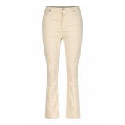 High-Waist Slim-Fit Flared Broek 7 For All Mankind , Beige , Dames