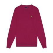 Merino Crew Neck Jumper Burgundy Lyle & Scott , Red , Heren