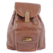 Pre-owned Leather backpacks Gucci Vintage , Brown , Dames