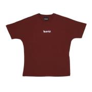 Logo Tee Bordeaux/Wit Oversize Fit Disclaimer , Red , Heren