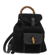 Pre-owned Suede backpacks Gucci Vintage , Black , Dames