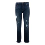 Blauwe 5 Zakken Jeans Armani Exchange , Blue , Dames