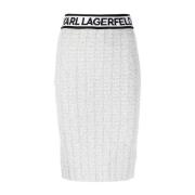 Grijze Logo Taille Rok Karl Lagerfeld , Gray , Dames