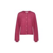 Luxe Gedraaide Cardigan met Hart Knopen Fabienne Chapot , Pink , Dames