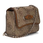 Convertible Crossbody Flap Schoudertas Guess , Beige , Dames