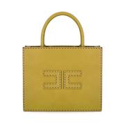 Curry Handtas met Dubbel C Logo Elisabetta Franchi , Yellow , Dames