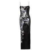 Geborduurde Maxi-jurk Balmain , Black , Dames