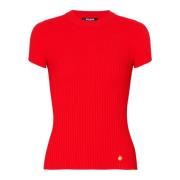 Geplooide gebreide top Balmain , Red , Dames