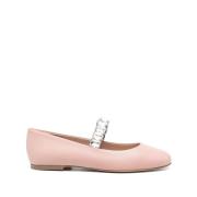 Roze Kristalband Platte Schoenen Casadei , Pink , Dames