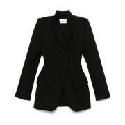 Zwarte knoopjas met zakken Sportmax , Black , Dames