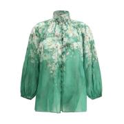 Elegante blouse met hoge hals en ballonmouwen Zimmermann , Multicolor ...