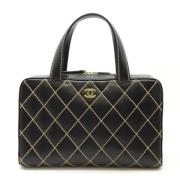 Pre-owned Leather handbags Chanel Vintage , Black , Dames