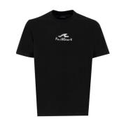 Katoenen Crew-neck T-shirt met Print Paul & Shark , Black , Heren