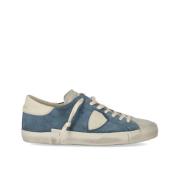 Blauw Room Laag Suède Sneaker Philippe Model , Blue , Heren