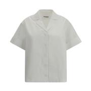 Korte Mouw V-hals Shirt Jil Sander , White , Dames