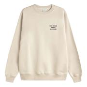 Beige Slogan Sweatshirt met Attitude Drole de Monsieur , Beige , Heren