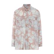 Oversized Bloemen Zijden Shirt Dries Van Noten , Multicolor , Heren