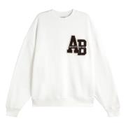 Witte Oversized Letterman Sweatshirt Anine Bing , Beige , Dames