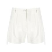 Ivoor Smoking Shorts met Satijnen Banden Elisabetta Franchi , Beige , ...