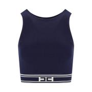 Gestreepte Racerback Cropped Top Blauw Ivoor Elisabetta Franchi , Blue...