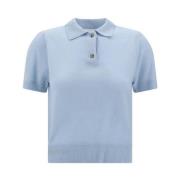 Kasjmier Polo Korte Mouwen Elegant Ontwerp Allude , Blue , Dames