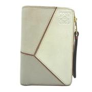 Pre-owned Leather wallets Loewe Pre-owned , White , Dames