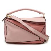 Pre-owned Leather handbags Loewe Pre-owned , Pink , Dames