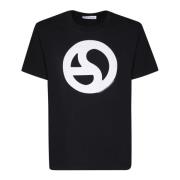 Zwart T-shirt met logoprint Acne Studios , Black , Heren